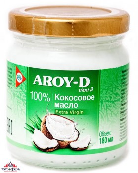 Кокосовое масло Aroy-D extra virgin 180 мл.